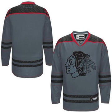 Custom Chicago Blackhawks charcoal Fashion jersey