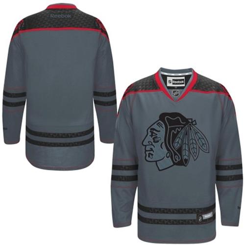 Custom Chicago Blackhawks charcoal Fashion jersey