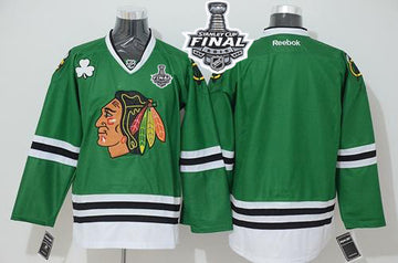 Custom Chicago Blackhawks green jersey