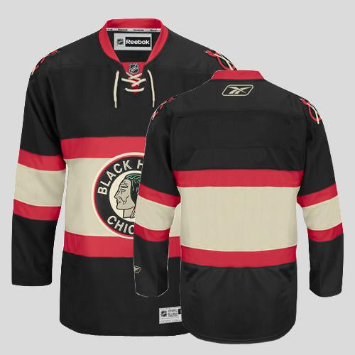Custom Chicago Blackhawks black jersey