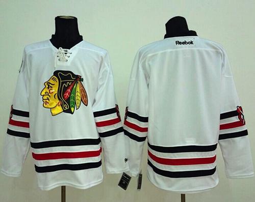 Custom Chicago Blackhawks white Winter Classic jersey