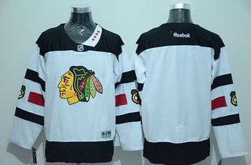 Custom Chicago Blackhawks white Stadium Series jersey