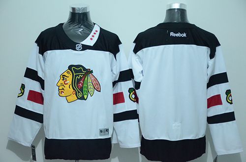Custom Chicago Blackhawks white Stadium Series jersey