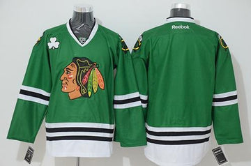 Custom Chicago Blackhawks green jersey
