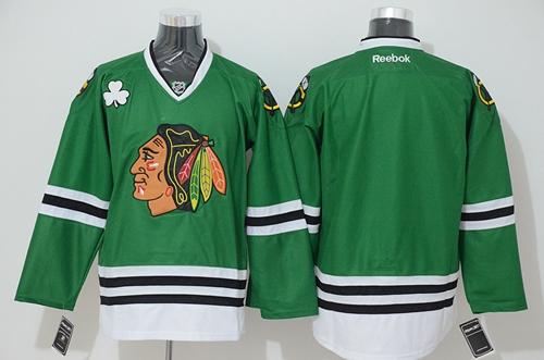 Custom Chicago Blackhawks green jersey