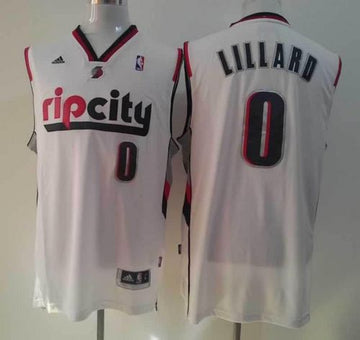 Damian Lillard Portland Trail Blazers white Throwback jersey