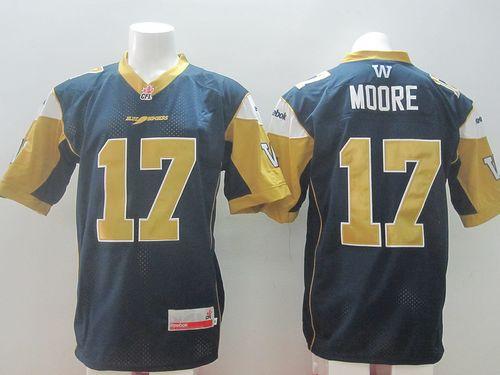 Nick Moore Winnipeg Blue Bombers blue jersey
