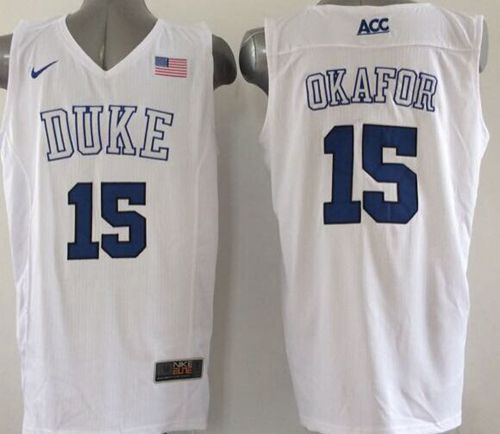 Jahlil Okafor Duke Blue Devils white Elite jersey