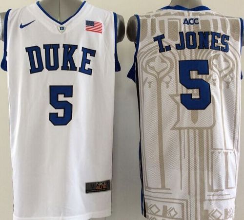 Tyus Jones Duke Blue Devils white jersey