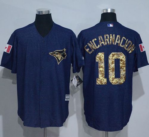 Edwin Encarnacion Denim Toronto Blue Jays blue Salute To Service jersey
