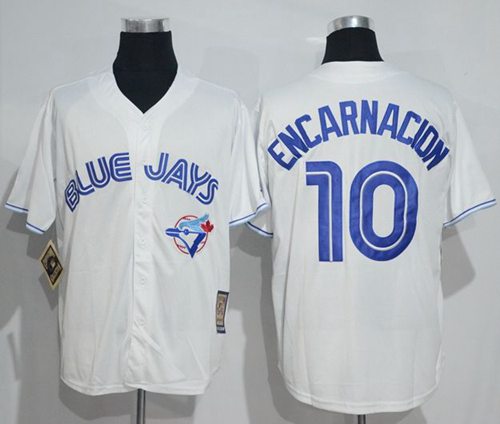 Edwin Encarnacion Toronto Blue Jays white Throwback jersey
