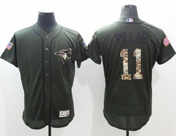 Kevin Pillar Toronto Blue Jays green Salute To Service jersey