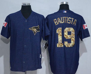 Jose Bautista Denim Toronto Blue Jays blue Salute To Service jersey