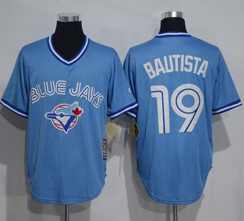 Jose Bautista Toronto Blue Jays blue Throwback jersey