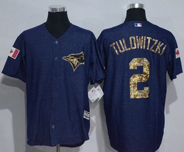 Troy Tulowitzki Denim Toronto Blue Jays blue Salute To Service jersey