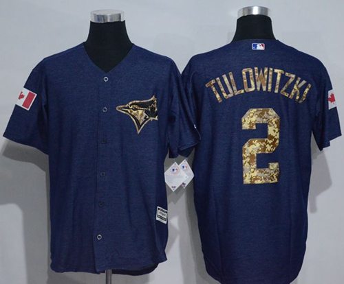 Troy Tulowitzki Denim Toronto Blue Jays blue Salute To Service jersey