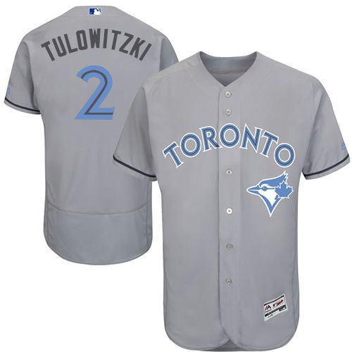 Troy Tulowitzki Toronto Blue Jays grey Authentic jersey