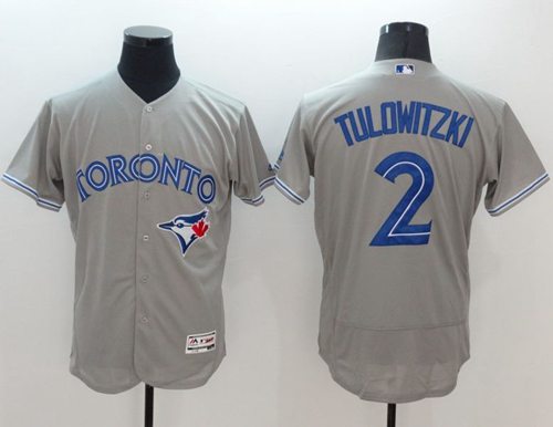 Troy Tulowitzki Toronto Blue Jays grey Authentic jersey