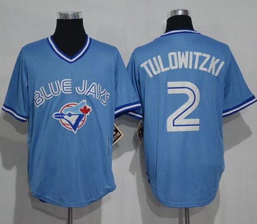 Troy Tulowitzki Toronto Blue Jays blue Throwback jersey
