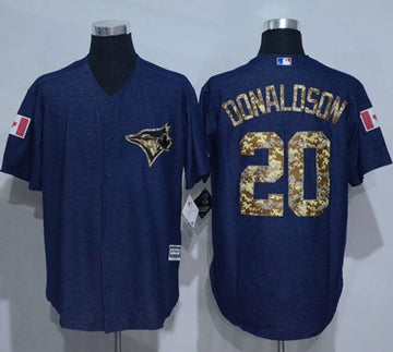 Josh Donaldson Denim Toronto Blue Jays blue Salute To Service jersey