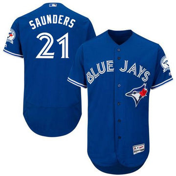 Michael Saunders Toronto Blue Jays blue Authentic jersey