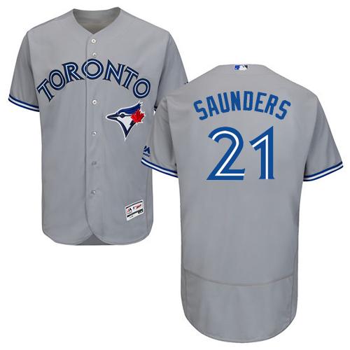 Michael Saunders Toronto Blue Jays grey Authentic jersey