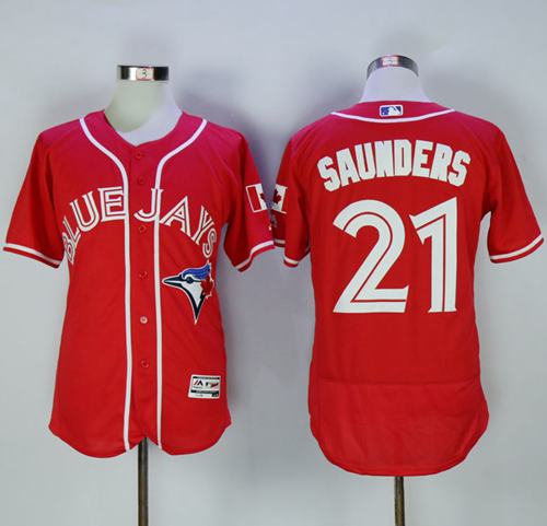 Michael Saunders Toronto Blue Jays red Authentic jersey