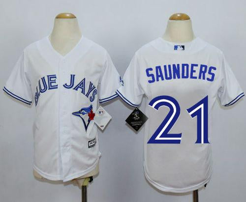 Michael Saunders Toronto Blue Jays white jersey