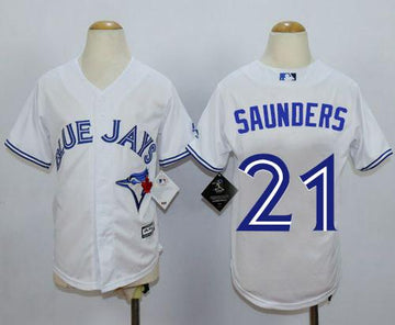 Michael Saunders Toronto Blue Jays white jersey