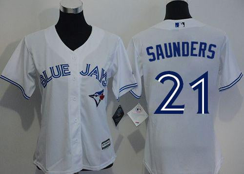 Michael Saunders Toronto Blue Jays white Home jersey