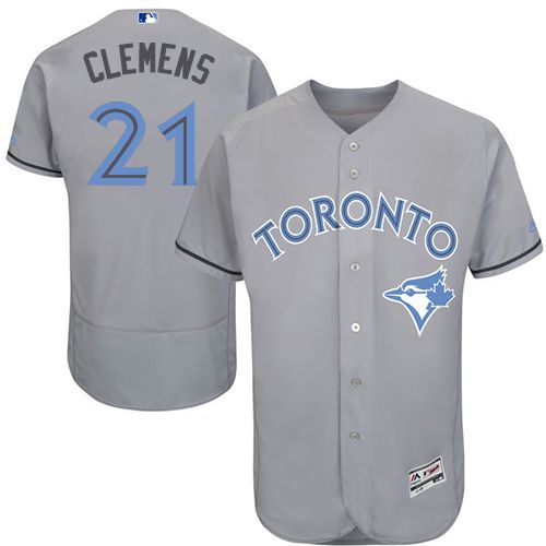 Roger Clemens Toronto Blue Jays grey Authentic jersey