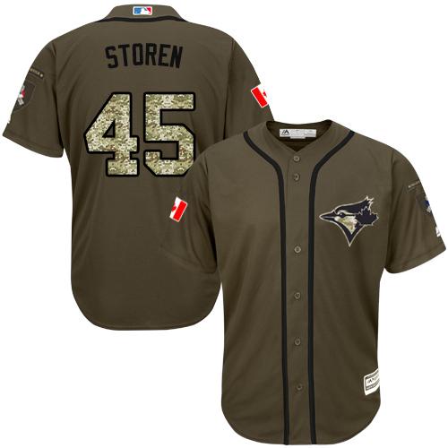 Drew Storen Toronto Blue Jays green Salute To Service jersey