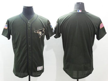Custom Toronto Blue Jays green Salute To Service jersey