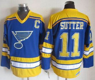 Brian Sutter St. Louis Blues blue-yellow Throwback jersey