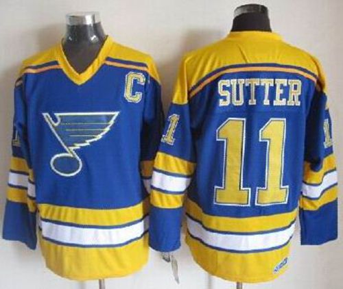Brian Sutter St. Louis Blues blue-yellow Throwback jersey