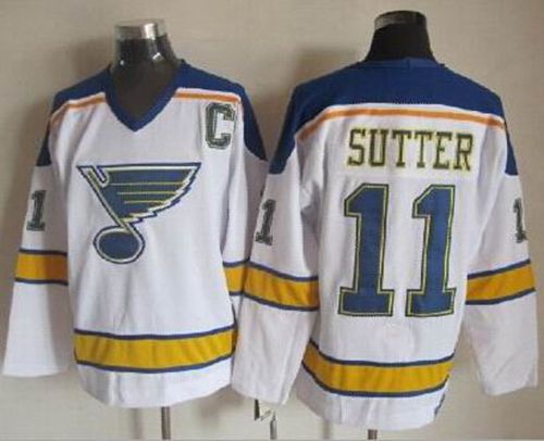 Brian Sutter St. Louis Blues white-yellow Throwback jersey