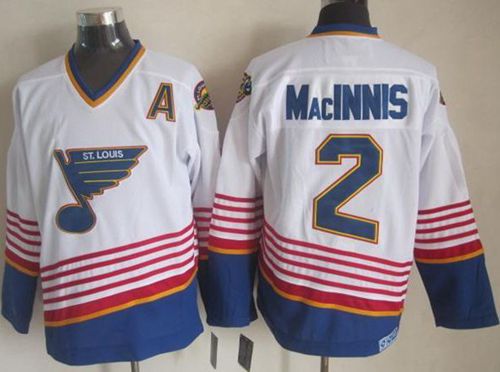 Al MacInnis White-Light St. Louis Blues blue Throwback jersey