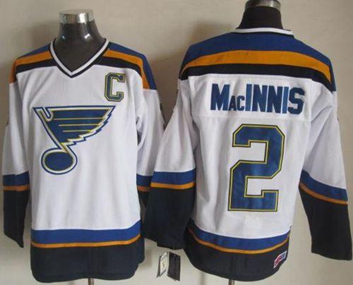 Al MacInnis St. Louis Blues white-navy Throwback jersey