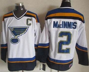 Al MacInnis St. Louis Blues white-navy Throwback jersey