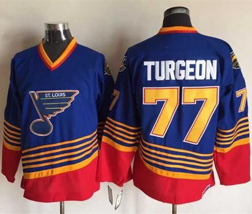 Pierre Turgeon St. Louis Blues blue-red Throwback jersey