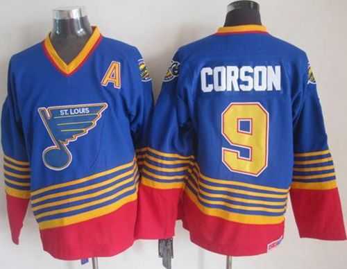 Shayne Corson St. Louis Blues blue-red Throwback jersey