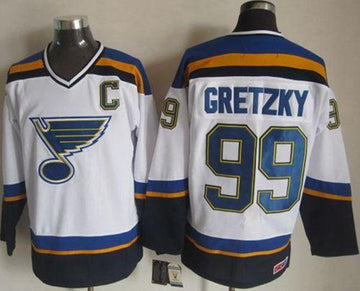 Wayne Gretzky St. Louis Blues white-navy Throwback jersey