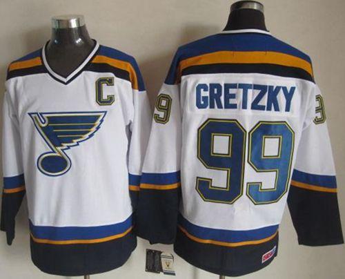 Wayne Gretzky St. Louis Blues white-navy Throwback jersey