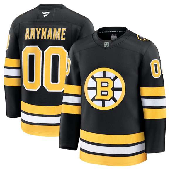 Custom Boston Bruins black Home jersey