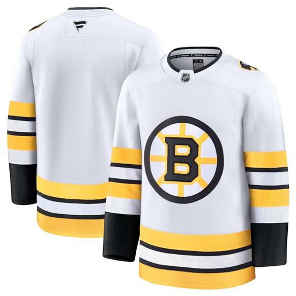 Custom Boston Bruins white Away jersey