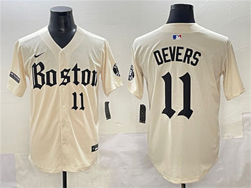 Rafael Devers Boston Red Sox cream jersey