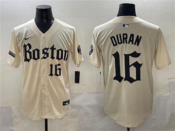 Jarren Duran Boston Red Sox cream jersey