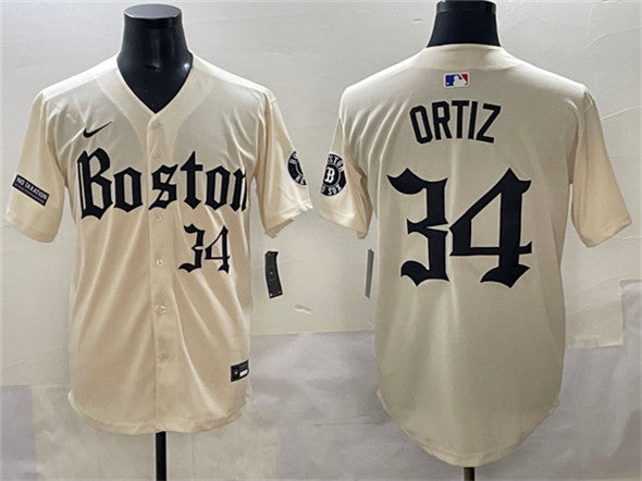 David Ortiz Boston Red Sox cream jersey