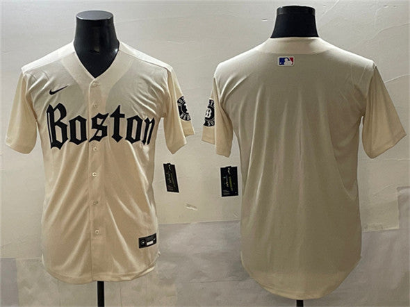 Custom Boston Red Sox cream jersey