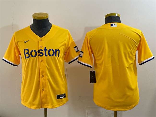 Custom Boston Red Sox gold City Connect jersey